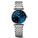 Longines La Grande Classique 24mm Blue Dial Diamond Ladies Quartz Watch L4.209.4.97.6