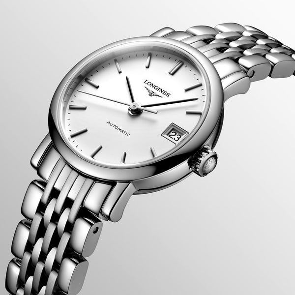 Longines Elegant Collection 25.5mm White Dial Automatic Ladies Watch L4.309.4.12.6