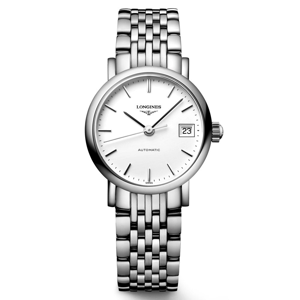 Longines Elegant Collection 25.5mm White Dial Automatic Ladies Watch L4.309.4.12.6