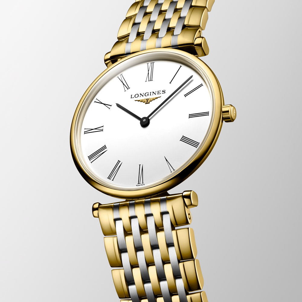 Longines La Grande Classique 29mm White Dial Yellow PVD Steel Ladies Quartz Watch L4.512.2.11.7