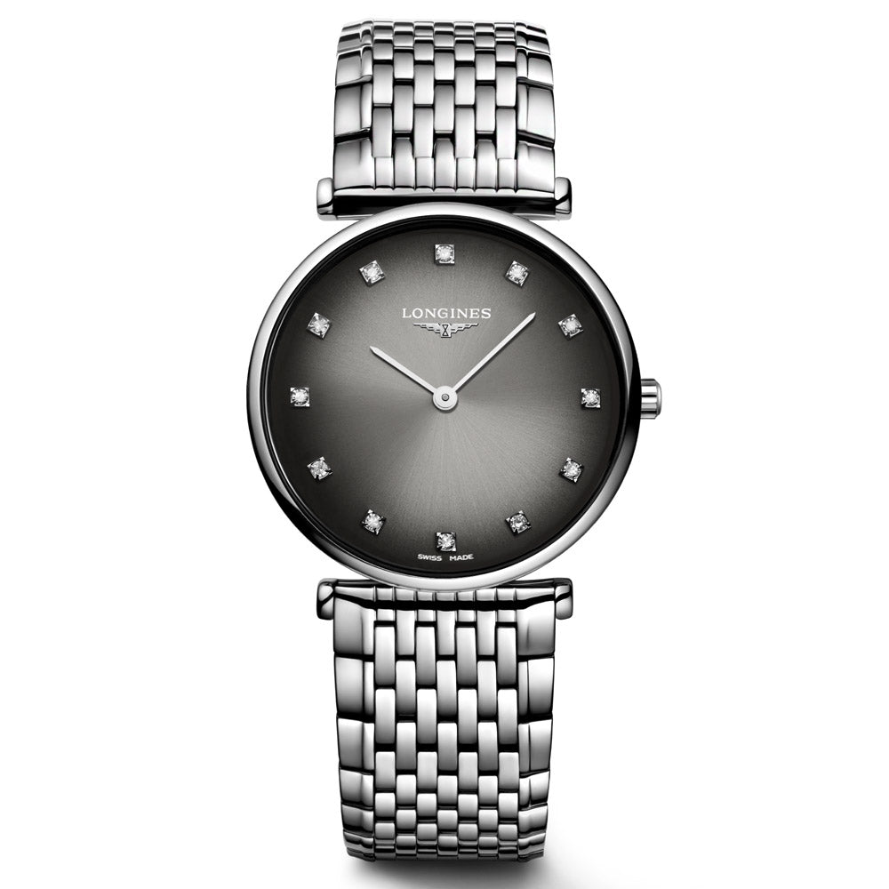 Longines La Grande Classique 29mm Grey Dial Diamond Ladies Quartz Watch L4.512.4.77.6