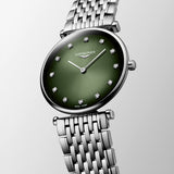 Longines La Grande Classique 29mm Green Dial Diamond Ladies Quartz Watch L4.512.4.92.6