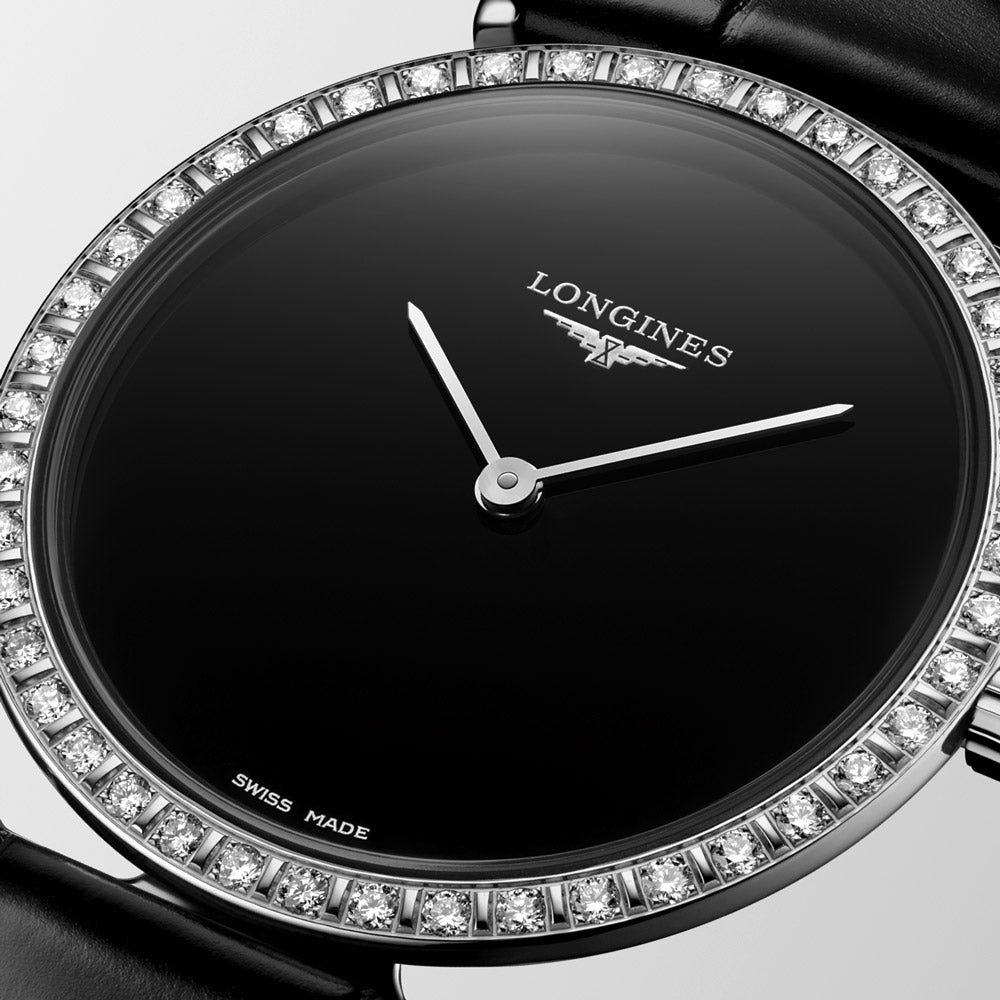 Longines La Grande Classique 29mm Black Dial Diamond Ladies Quartz Watch L4.523.0.50.2