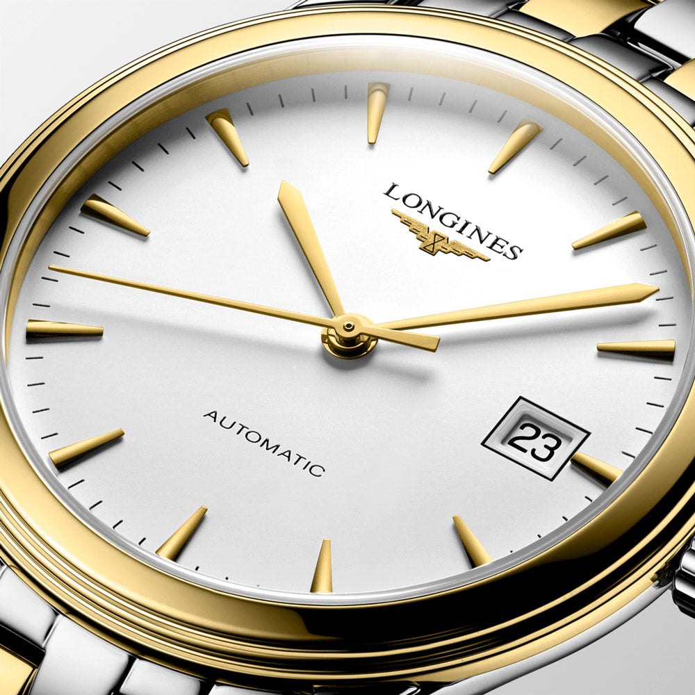 Longines Flagship 38.5mm White Dial Yellow PVD Steel Automatic Watch L4.974.3.22.7