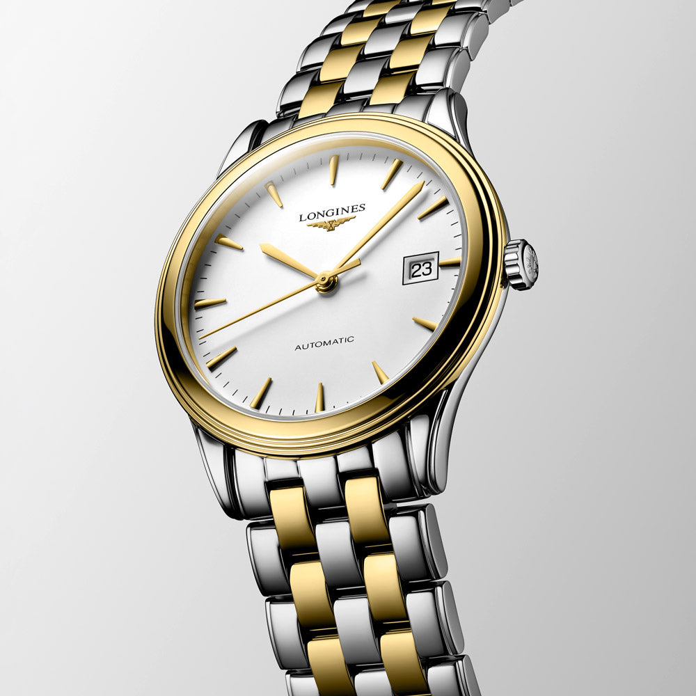 Longines Flagship 40mm White Dial Yellow PVD Steel Automatic Gents Wat