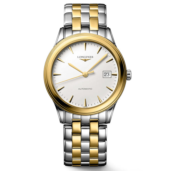 Longines Flagship 38.5mm White Dial Yellow PVD Steel Automatic Watch L4.974.3.22.7