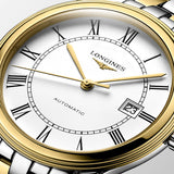 Longines Flagship 40mm White Dial Yellow PVD Steel Automatic Gents Watch L4.984.3.21.7