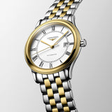 Longines Flagship 40mm White Dial Yellow PVD Steel Automatic Gents Watch L4.984.3.21.7