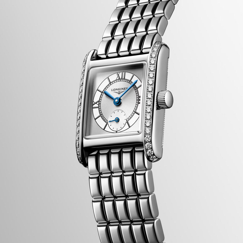 Longines Mini DolceVita Silver Dial Diamond Ladies Quartz Watch L5.200.0.75.6