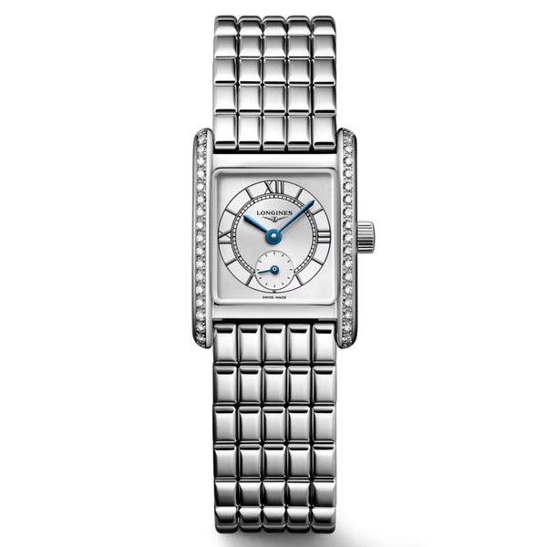 Longines Mini DolceVita Silver Dial Diamond Ladies Quartz Watch L5.200.0.75.6