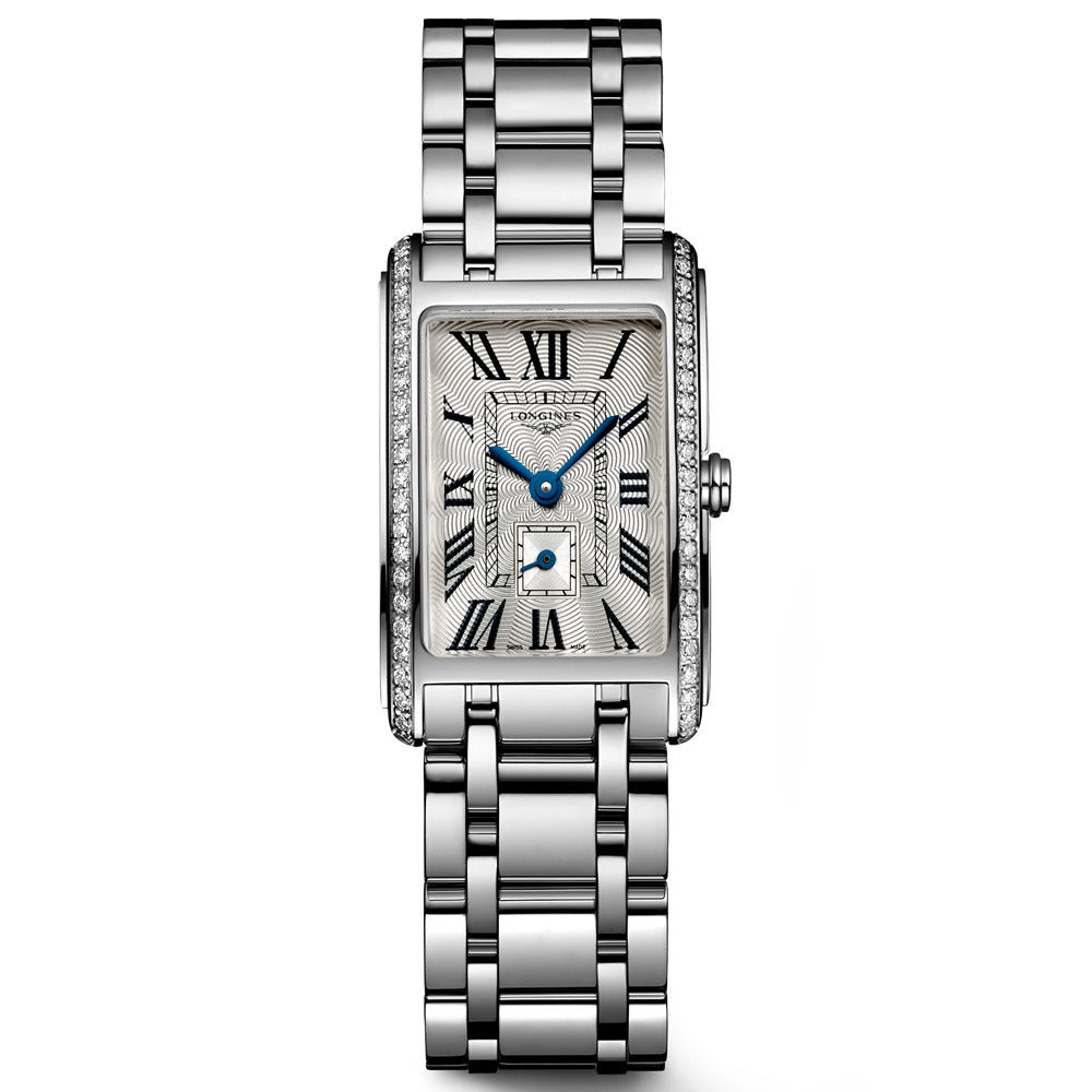 Longines DolceVita Silver Flinque Dial Diamond Ladies Quartz Watch L5.255.0.71.6