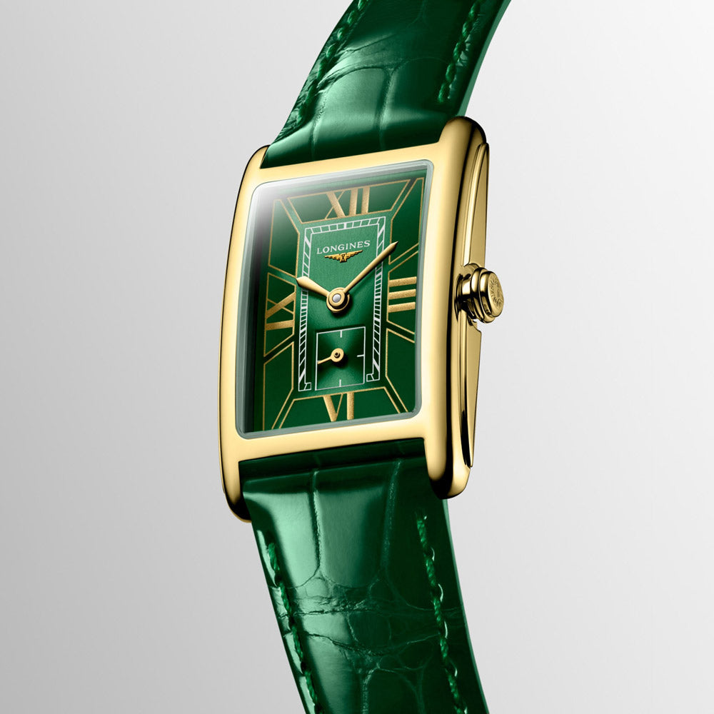 Longines DolceVita Green Dial 18ct Yellow Gold Ladies Quartz Watch L5.255.6.95.2