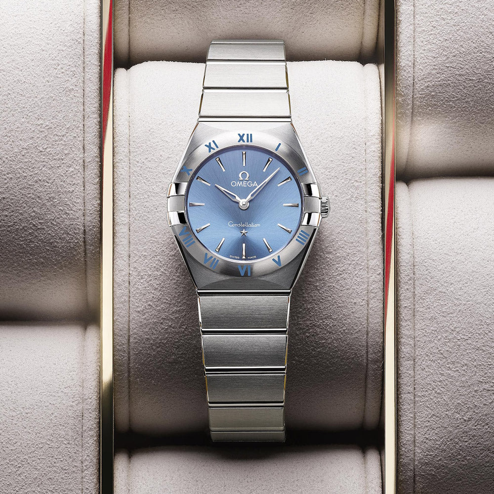 OMEGA Constellation 28mm Blue Dial Ladies Quartz Watch 13110286003001