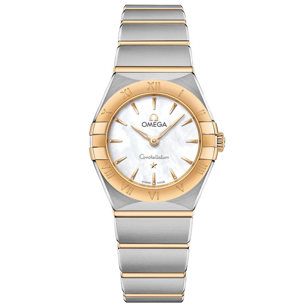 OMEGA Constellation 28mm MOP Dial 18ct Yellow Gold & Steel Ladies Quartz Watch 13120256005002