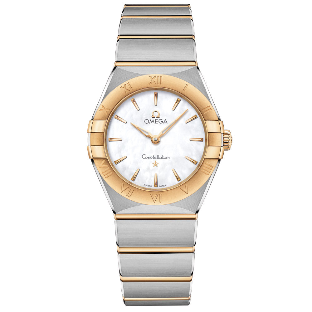 OMEGA Constellation 28mm MOP Dial 18ct Yellow Gold & Steel Ladies Quartz Watch 13120286005002