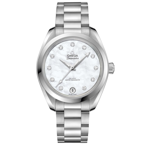 OMEGA Seamaster Aqua Terra 34mm MOP Dial Diamond Automatic Ladies Watch 22010342055001