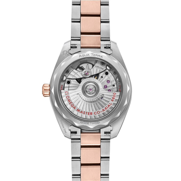 OMEGA Seamaster Aqua Terra 34mm Grey Dial 18ct Rose Gold & Steel Ladies Automatic Watch 22020342006001