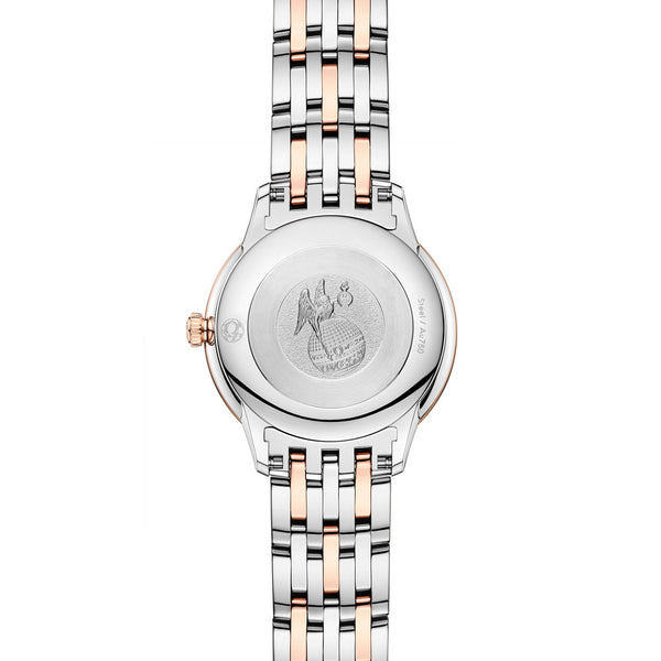 OMEGA De Ville Prestige 27.5mm Silver Dial 18ct Rose Gold and Steel Ladies Quartz Watch 43420286002001