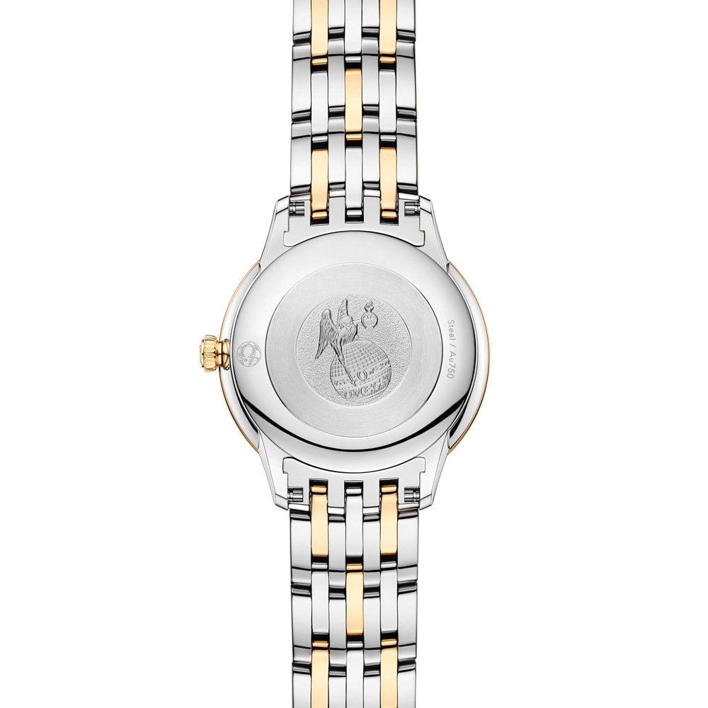 OMEGA De Ville Prestige 27.5mm MOP Dial 18ct Yellow Gold and Steel Ladies Quartz Watch 43420286005001