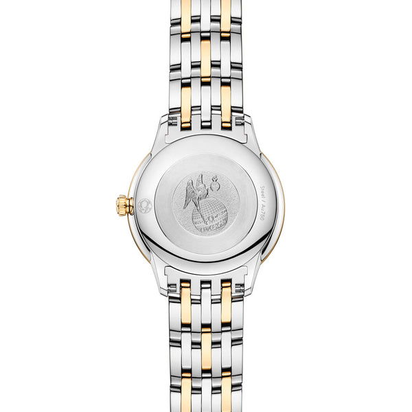 OMEGA De Ville Prestige 27.5mm Yellow Dial 18ct Yellow Gold and Steel Ladies Quartz Watch 43420286008001