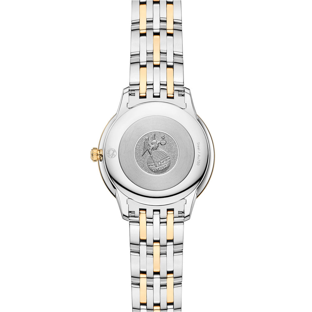 OMEGA De Ville Prestige 30mm Yellow Dial 18ct Yellow Gold and Steel Ladies Quartz Watch 43420306008001