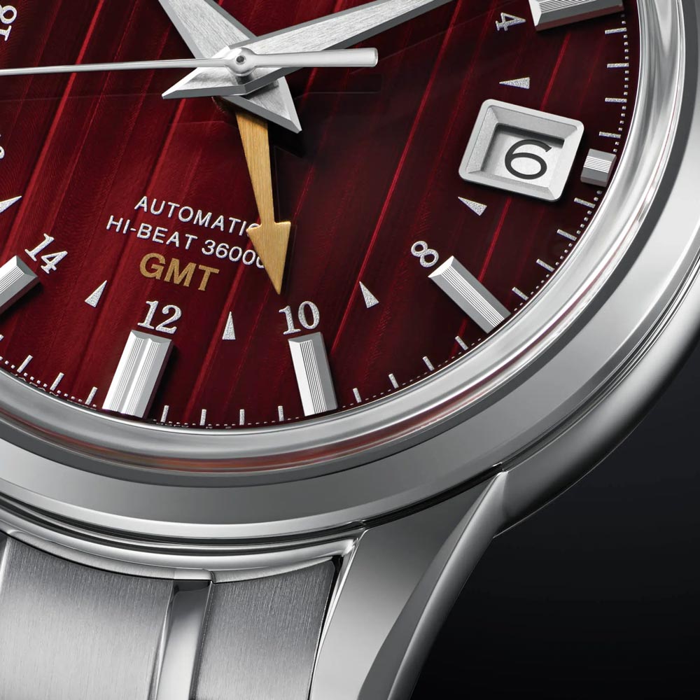 Grand Seiko Elegance Collection Yuka Momiji Mechanical Hi-Beat GMT 39.5mm Red Dial Gents Automatic Watch SBGJ273G