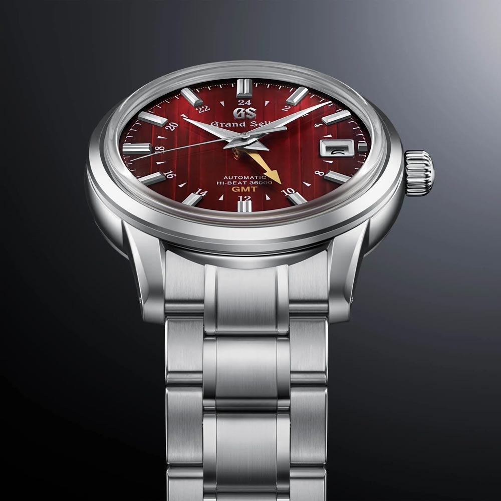 Grand Seiko Elegance Collection Yuka Momiji Mechanical Hi-Beat GMT 39.5mm Red Dial Gents Automatic Watch SBGJ273G