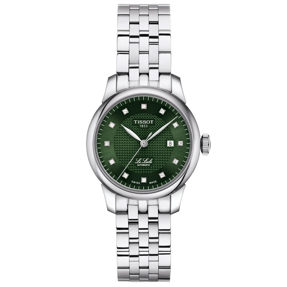 Tissot Le Locle 29mm Green Diamond Dot Dial Automatic Ladies Watch T0062071109600