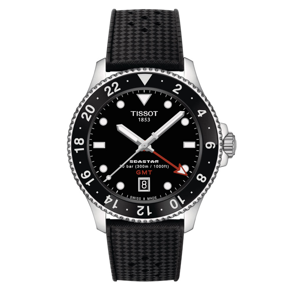 Tissot Seastar 1000 GMT Black Dial 40mm Quartz Gents Watch T1208521705100