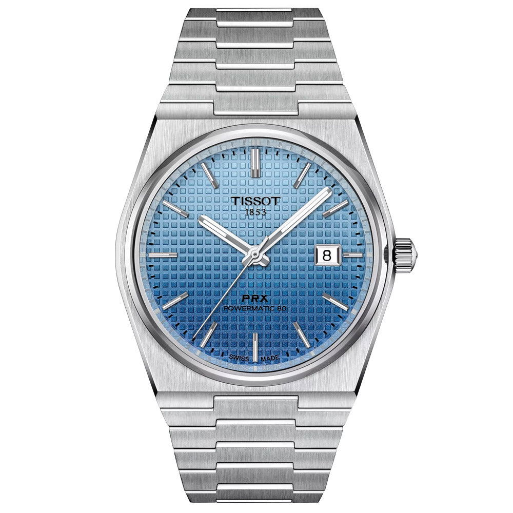 Tissot PRX Powermatic 80 Ice Blue Chameleon Dial 40mm Automatic Gents Watch T1374071135101