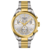 Tissot PR 100 Chronograph 40mm Silver Dial Yellow Gold PVD Steel Gents Quartz Watch T1504172203100