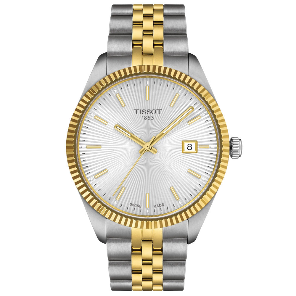 Tissot Ballade 40mm Silver Dial Yellow Gold PVD Steel Gents Quartz Watch T1564102203100