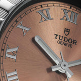 tudor royal 34mm salmon dial steel on steel bracelet automatic watch lifestyle image