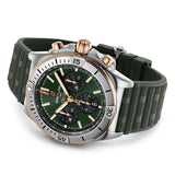 Breitling Chronomat B01 42mm Green Dial 18ct Rose Gold and Steel Automatic Chronograph Gents Watch UB0134131L1S1