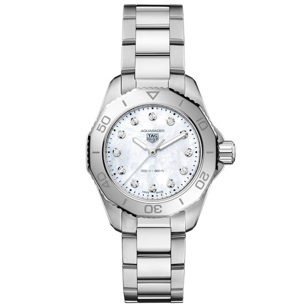 TAG Heuer Aquaracer Professional 200 30mm MOP Dial Diamond Quartz Ladies Watch WBP1416.BA0622