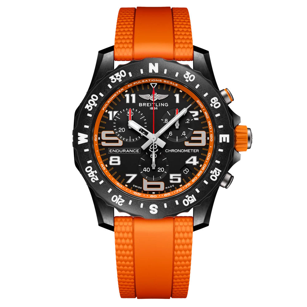 Breitling Endurance Pro 44mm Black Orange Dial Breitlight Quartz Gents Watch X82310A51B1S2