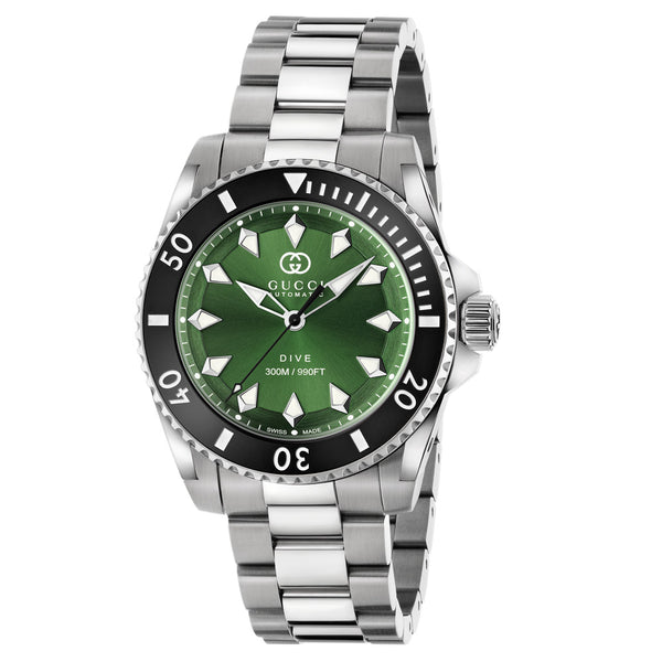 Gucci Dive 40mm Green Dial Automatic Gents Watch YA136363