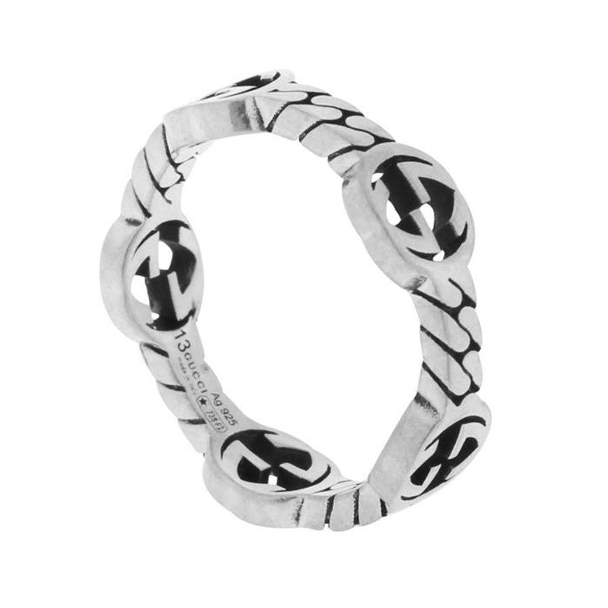 Gucci Interlocking Silver Ring YBC661523001