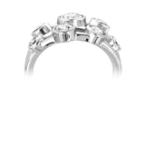 platinum 1.00ct seven stone diamond bubble ring setting view