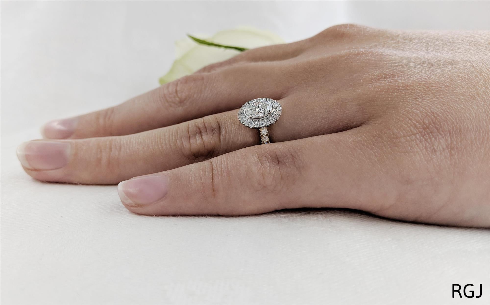 Oval diamond cluster on sale ring