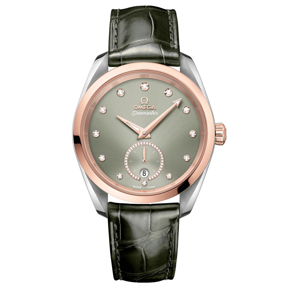 OMEGA Seamaster Aqua Terra 38mm Green Dial 18ct Rose Gold & Steel Diamond Ladies Automatic Watch 22023382060001