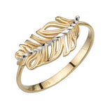 9ct Yellow And White Gold Feather Ring GR570