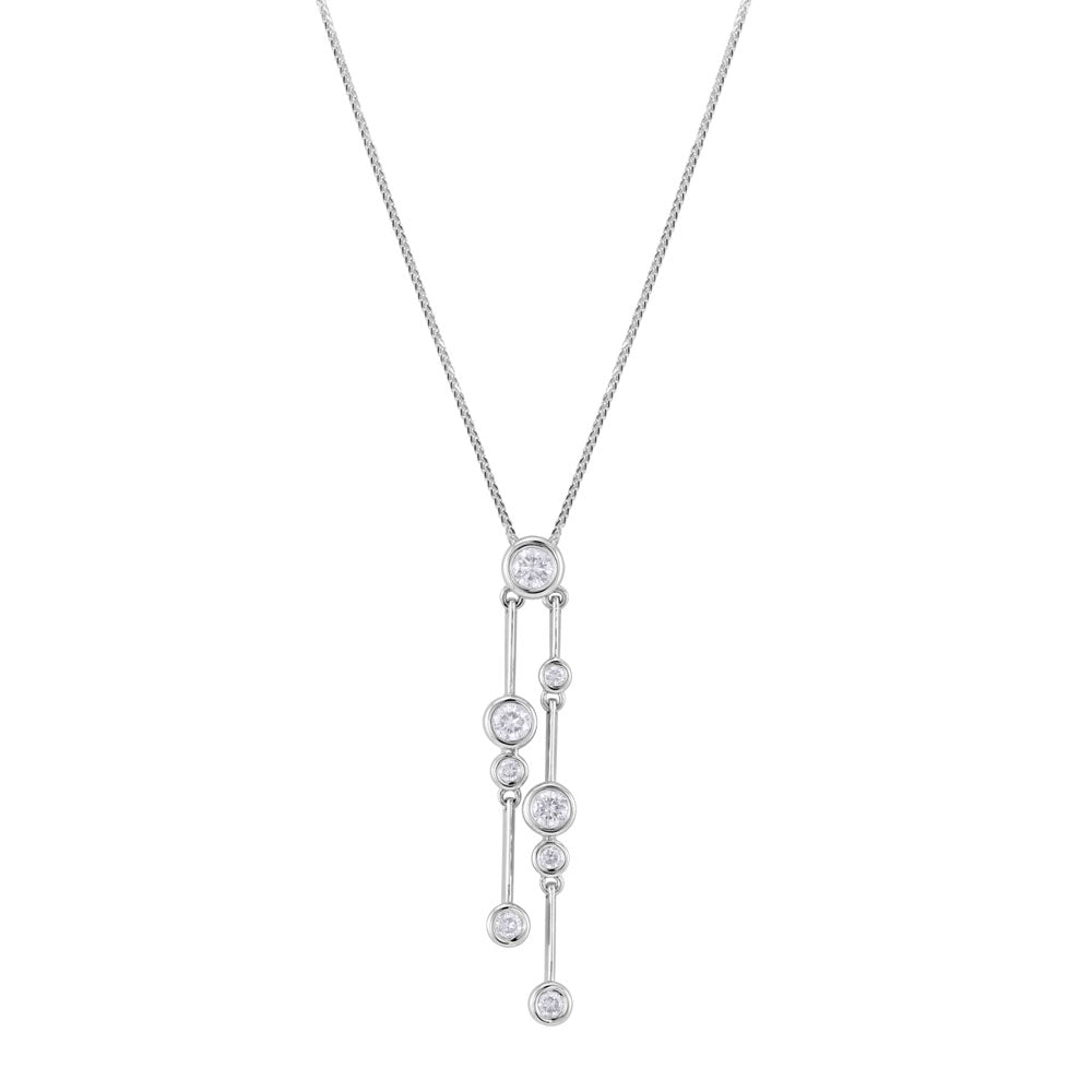 18ct White Gold 0.50ct Round Brilliant Cut Diamond Bubble Necklace