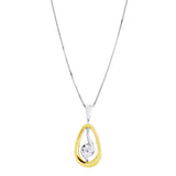 18ct Two Tone Gold 0.20ct Diamond Twist Necklace KSI3250AR5J