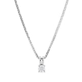 18ct White Gold 0.30ct Round Brilliant Cut Four Claw Certificated Diamond Necklace