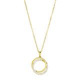 18ct Yellow Gold 0.25ct Intertwined Diamond Circle Necklace SP4213(YG)