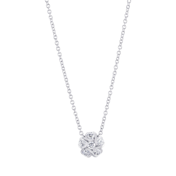 18ct White Gold 0.58ct Diamond Flower Necklace