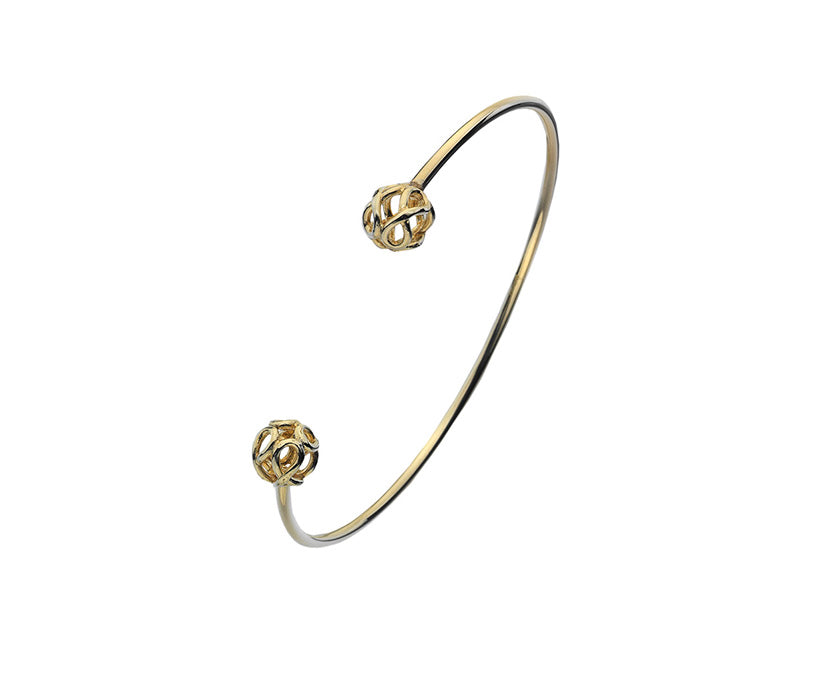 9ct Yellow Gold Infinity Torque Bangle