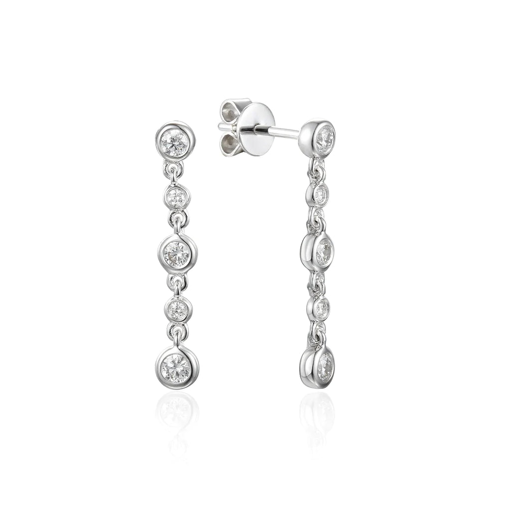 18ct White Gold 0.43ct Diamond Drop Earrings