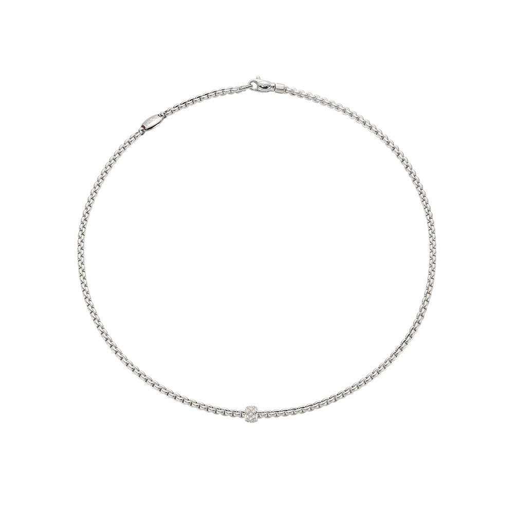 FOPE 18ct White Gold Eka Tiny 0.19ct Diamond Necklace 73001CX_PB_B_XBX